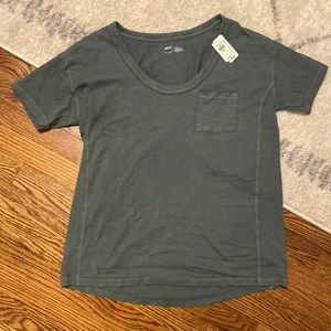 NWT Aerie Sage Green Oversized Boyfriend Pocket Tee Tshirt XXS